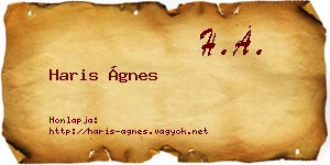 Haris Ágnes névjegykártya